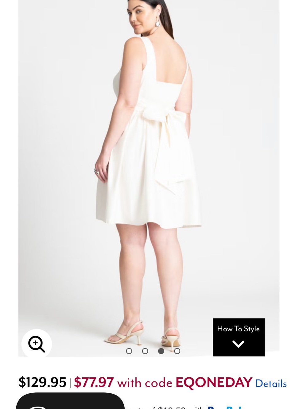 Eloquii Cream Square-Neck Fit & Flare Dress with Back Bow new with tags!
